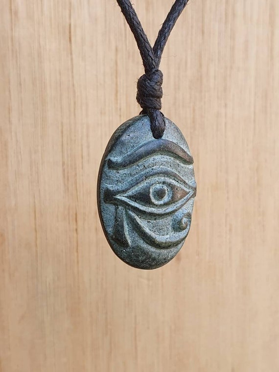 Collana Occhio Di Horus Egiziano In Argento Sterling 925 - Ciondolo Wedjat Con Cordone In Pelle - Amuleto Protettivo Uomo Donna