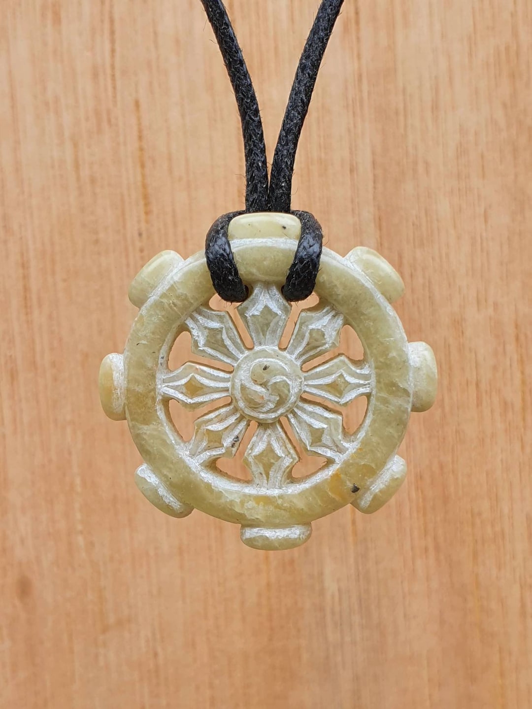 Dharmachakra Pendant Wheel of Dharma Necklace Circle of Life Buddhist