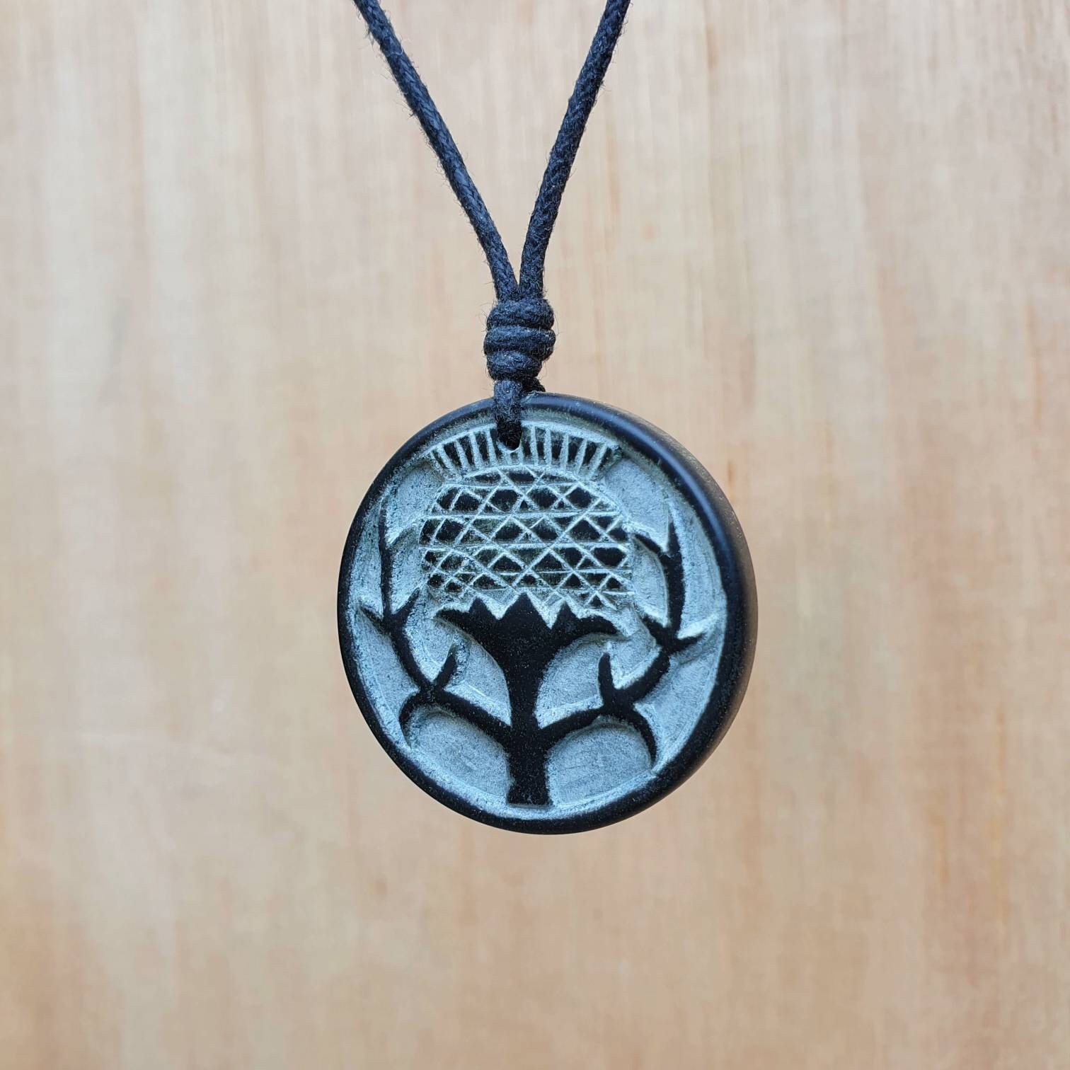 VONALA Collana Cardo Scozzese Argento 925 Con Conchiglia Abalone – Nodo Celtico, Gioiello Donna Regalo Irlanda - 2
