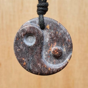 Yin and Yang Pendant | Tai Chi Symbol Necklace | Tao Charm Jewelry | Sympol Of Balance And Harmony. Hand-Carved From Natural Stone By Myself