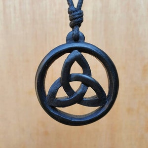 Celtic Knot Pendant | Triquetra Necklace | Celtic Symbol Of Eternity Trinity Love Frienship Unity | Hand Caved Natural Stone Unisex Jewelry