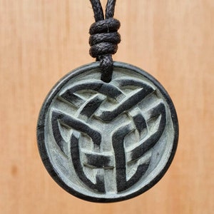 Celtic Knot Pendant | Triquetra Necklace | Triskelion Charm | Hand-Carved From Natural Stone By Myself | Eternity Trinity Friendship Love
