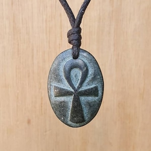 Ankh Pendant | Ankh Necklace | Hand Carved Natural Stone Spritual Jewelry | Egyptian Sympol Of Key Of Life Fertility And Eternal Life
