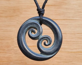 Celtic Spiral Pendant | Spiral Symbol Necklace Jewelry | New Beginning Prosperity Growth Energy Eternity | Hand-Carved By Myself From Stone