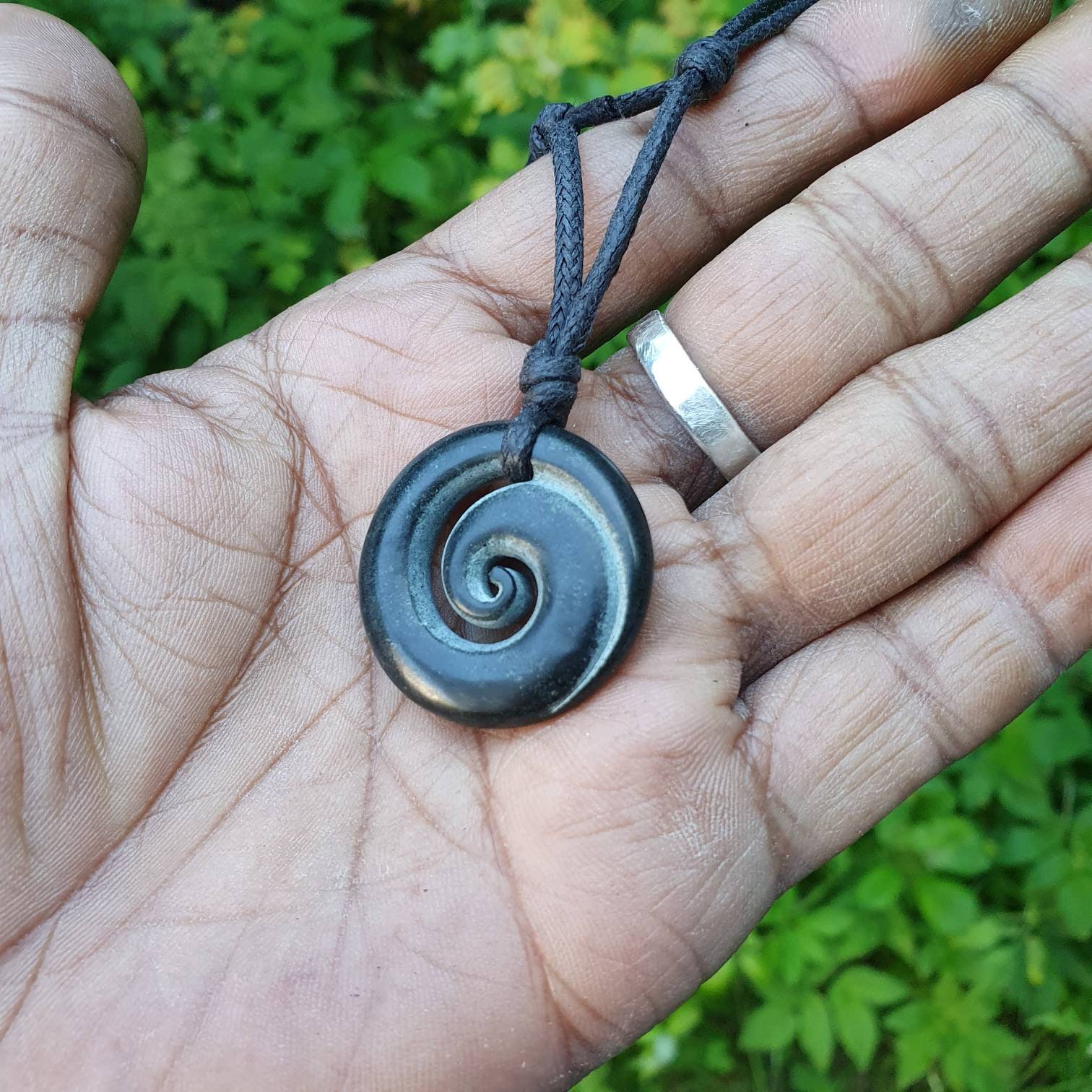 Celtic Spiral Necklace Pendant Jewelry Hand-carved From Natural