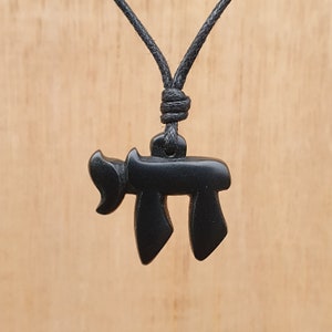 Chai Pendant | Hebrew Jewish Chai Necklace | Dainty Chai Jewellery | Symbol Of Life | Hand Carved Natural Stone Unisex Spritual Jewelry