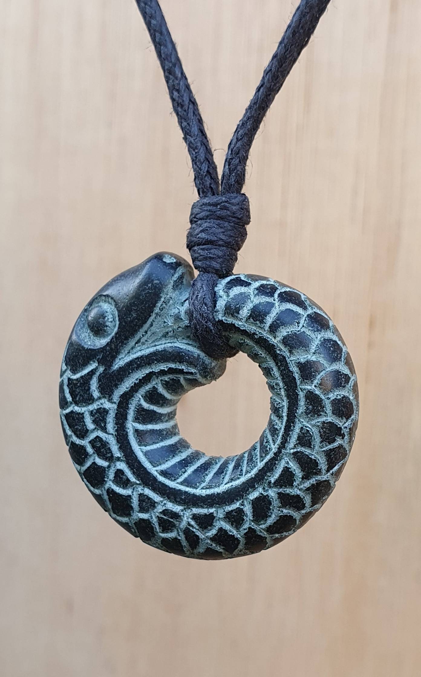 Ouroboros circle talisman, Viking world snake jewelry, Norse Dragon amulet,  infinity symbol from Artizan Made, A Handmade Collective of Online Shops