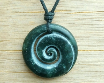 Spiral Pendant | Symbol Of New Beginnings Prosperity Grouth Energy Eternity | Hand-Carved Stone Necklace Charm Jewellery Handmade By Myself