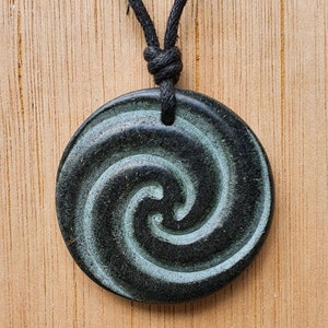 Celtic Spiral Pandant | Double Sided Triskelion | Hand-Carved Natural Stone Necklace | Trinity Symbol | Pagon Jewelry | Three Element Symbol