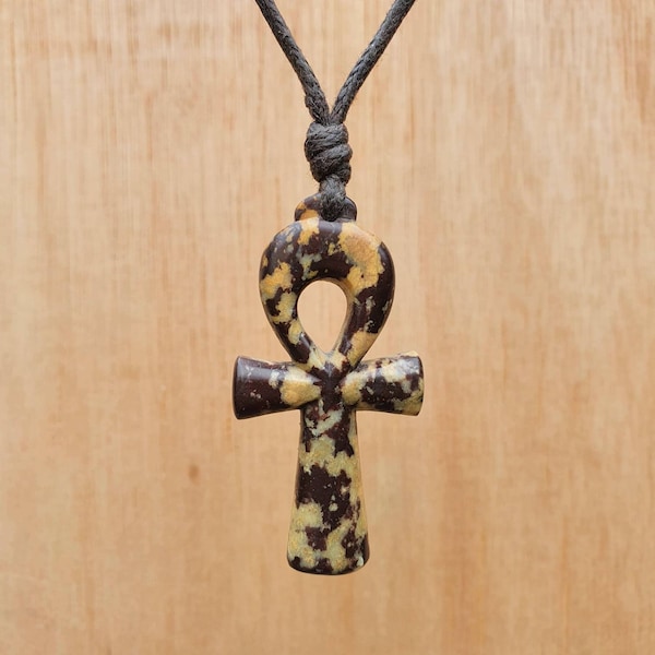 Ankh Pendant | Key Of Life Necklace Charm Jewelry | Hand-Carved From Natural Stone By Myself | Egyptian Sympol Of Fertility And Eternal Life