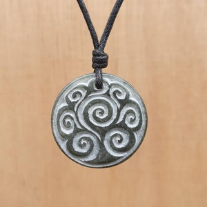 Tree Of Life Pendant Hand-Carved By Myself From Natural Stone | Celtic Style Spiral Oak Tree | Handcrafted Unique jewelry | Pagan Methology