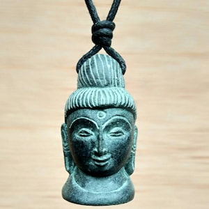 Buddha Pendant | Buddha Head Necklace | Hand-Carved From Natural Stone By Myself | Symbol Of Meditation | Unique Hand Made Jewellery
