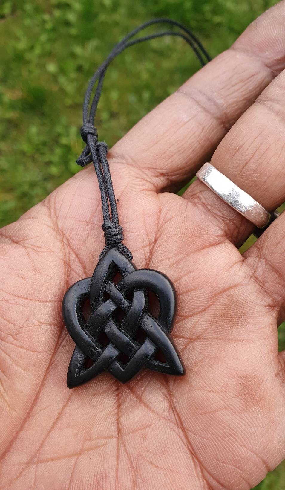 Collana Con Ciondolo Cuore E Nodo Celtico In Argento 925 - Opale Sintetico, Catena 45,7+5 Cm, Regalo Per Donne
