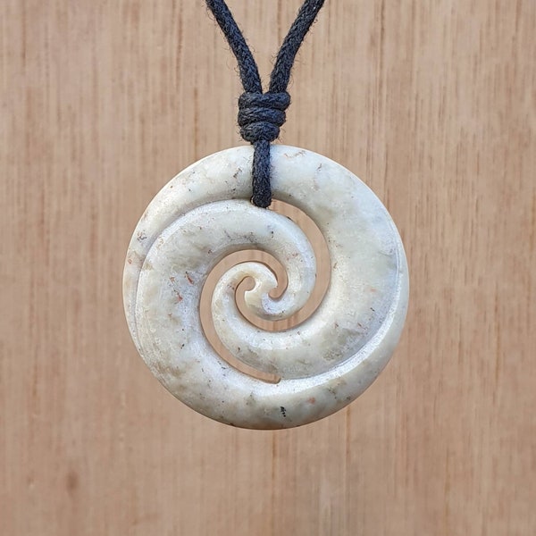 Celtic Spiral Pendant | Spiral Symbol Necklace Jewelry | New Beginning Prosperity Growth Energy Eternity | Hand-Carved By Myself From Stone