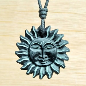 Sun Pendant | Sun God Symbol Necklace Charm Jewelry | Life Sustaining God | Hand-Carved From Natural Stone By Myself | Symbol Of Life |