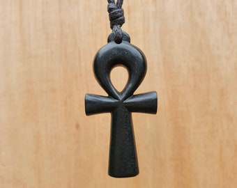 Ankh Pendant | Key Of Life Necklace Charm Jewelry | Hand-Carved From Natural Stone By Myself | Egyptian Sympol Of Fertility And Eternal Life