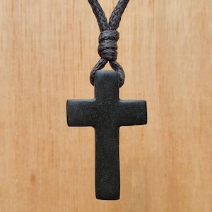 Cross Pendant | Cross Of Jesus Christ Necklace Charm Jewelry | Crucifix Symbol | Hand Carved Natural Stone Unisex Spritual Jewellery