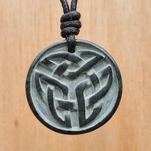 Celtic Knot Pendant | Triquetra Necklace | Celtic Love Knot Sympol | Hand-Carved From Natural Stone By Myself | Eternity Trinity Friendship