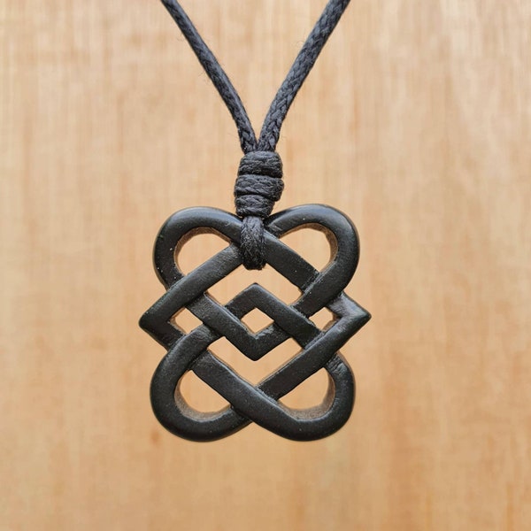 Celtic Love Knot Pendant | Symbol Of Eternity Friendship Unity | Carm Necklace | Hand-Carved Jewelry | Handmade From Natural Stone By Myself