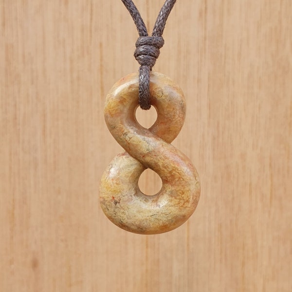 Infinity Pendant | Eternity Charm Necklace Jewelry | Symbol Of Eternity Frienship Love | Hand Carved Natural Stone Unisex Jewellery