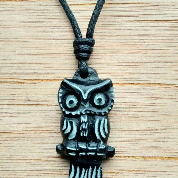 Owl Pendant | Owl Necklace |Animal Charm Jewelry | Symbol Of Wisdom And Education | Unique Gift I Hand-Carved From Natural Stone By Myself