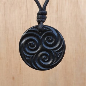 Celtic Triskelion Spiral Necklace | Spiral Pendant | Hand-Carved From Natural Stone By Myself | Symbol Of Eternity Trinity Friendship Love