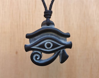 Eye Of Horus Pendant | Eye Of Ra Necklace | Egyption Symbol | Protection Talisman | Hand Carved Natural Stone Unisex Spritual Jewelry