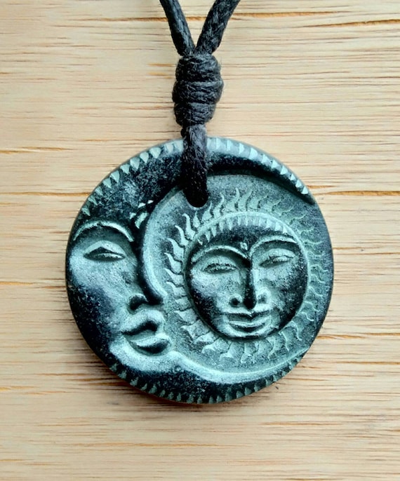 Sun and Moon Eclipse Pendant | Celtic Spiral Necklace | Hand
