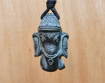Ganesh pendant | Remover Of Obstacles Symbol | God Of Success Prosperity Protection | Hand Carved Stone Necklace Jewelry Handmade By Myself