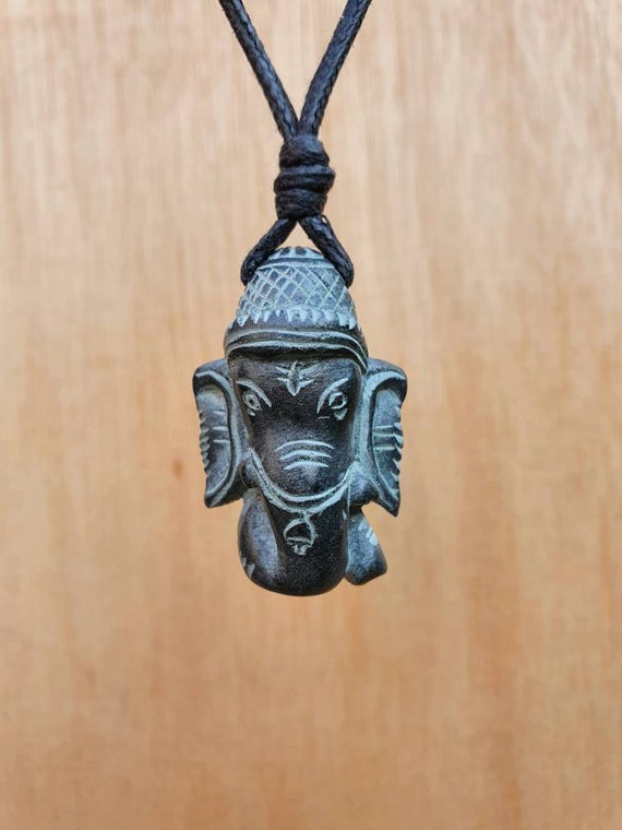 Ganesh pendant | Remover Of Obstacles Symbol | God Of Success Prosperity Protection | Hand Carved Stone Necklace Jewelry Handmade By Myself