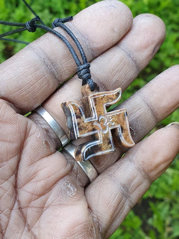 Hindu Swastika Necklace | Swastika Aum Om Ohm Necklace | Hand 
