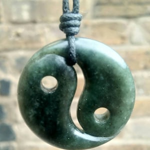 Yin and Yang Pendant | Tai Chi Symbol Necklace | Tao Charm Jewelry | Sympol Of Balance And Harmony. Hand Carved Natural Stone Unisex Jewelry