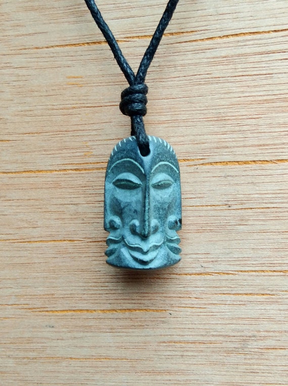 Brahma Head Face Pendant Hand-carved Stone Necklace Charm - Etsy