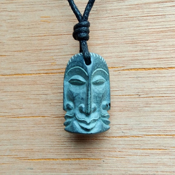 Brahma Head Face Pendant Hand-Carved Stone Necklace Charm Talisman Jewelry Handmade Amulet From Natural Rock | Symbol Of Creation | Travel