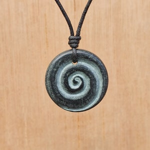 Celtic Spiral Pendant | Hand Carved By Myself From Natural Stone | Pagan Symbol Of Sun New Beginnings Eternity Continuity | Spritual Jewelry
