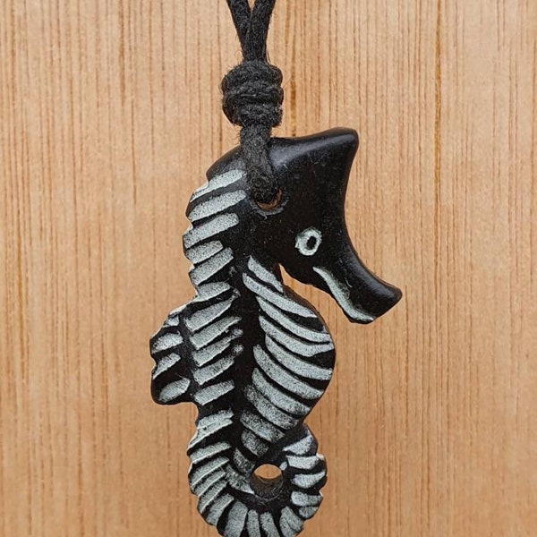 Seahorse Pendant | Seahorse Necklace | Animal Charm Jewelry | Unique Gift I Hand-Carved From Natural Stone By Myself