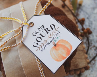 Fall-Inspired Printable Gift Tags Set for Pumpkin Bread Gifts *DIGITAL FILE- Pumpkin Spice Gift Tags - Fall Gift Tags for Thanksgiving