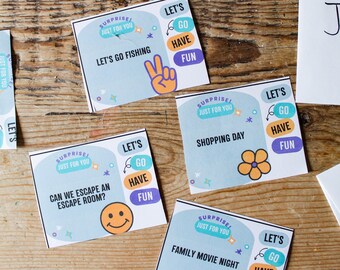Experience Gift Printable Cards *DIGITAL DOWNLOAD* Gift Experience Cards for Kids
