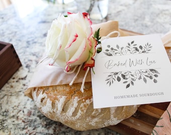 Baked With Love Gift Tag - Printable Download for Bread Bakers - Add a Personal Touch to Your Delicious Creations Sourdough Bread Gift Tag