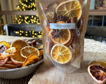 Single-Use Simmer Pot Kit with Dried Oranges, Apples and Spices | Kraft Window Pouch