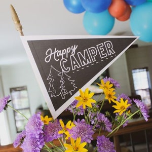 Glamping Geburtstag *DIGITALE DATEI Printable Set | Gastgeschenke für Camping Geburtstagsparty | Happy Camper Party Dekor
