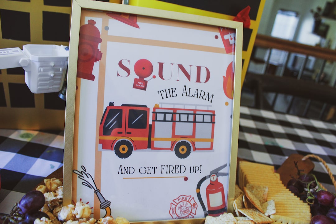 Firetruck Themed Birthday Party DIGITAL FILE Printables DIY Firehouse
