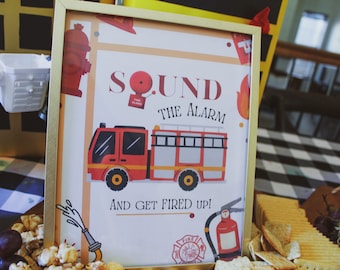 Firetruck Themed Birthday Party *DIGITAL FILE* Printables - DIY Firehouse Party Printable Gift Tags- Fire Station Birthday Party Decorations