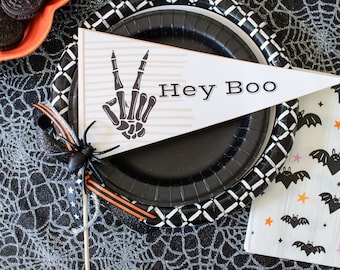 Halloween DIY - Descarga instantánea: Juego de 4 banderines imprimibles - Decoraciones de Halloween espeluznantes, cestas de regalo, decoración para fiestas