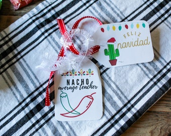 Feliz Navidad Christmas Gift Tags for Teachers | Mexican Style Christmas Gift Tag