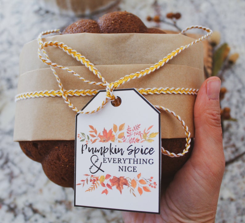 Fall-Inspired Printable Gift Tags Set for Pumpkin Bread Gifts DIGITAL FILE Pumpkin Spice Gift Tags Fall Gift Tags for Thanksgiving image 3