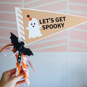 DIY Halloween Decor: Set of 4 Printable Pennant Flags - Spooktacular Halloween Party Decorations - Instant Download Ghoul Gang| Boo Basket