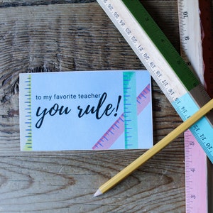 To My Favorite Teacher You Rule Gift Tag DIGITAL DOWNLOAD | Teacher Appreciation Gift Tag