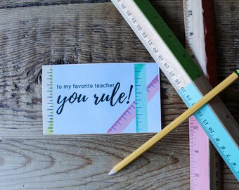 To My Favorite Teacher You Rule Gift Tag DIGITAL DOWNLOAD | Teacher Appreciation Gift Tag