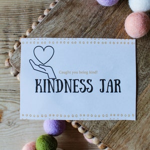 Kindness Jar Label DIGITAL FILE Classroom Reward Jar Sibling Reward Chart Idea Kindness Reward Jar image 1